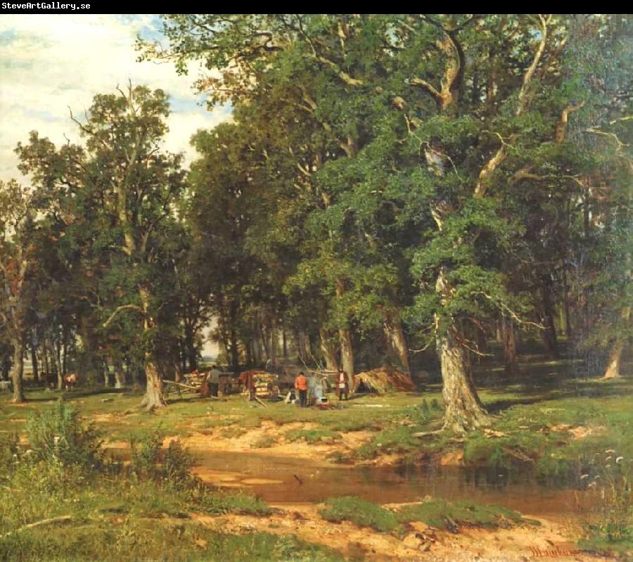 Ivan Shishkin Haymaking in Oak Grove